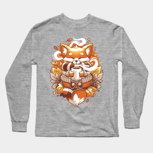 Cozy Fox Coffee - Fall Drink Long Sleeve T-Shirt